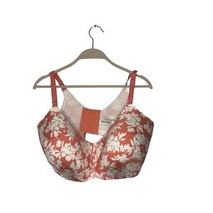 TORRID Curve Bra Sz 40 H  wireless orange white floral